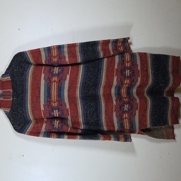 Cruel Sweater Open Cardigan Duster Women's Large Western Wear Aztec w/ Ties Boho - Picture 2 of 8